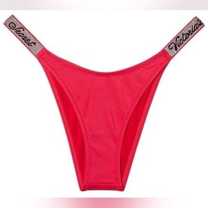 M VS Swim Shine Strap Brazilian Bikini Bottom Strawberry